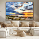 Sunset On The Ocean Wall Art Canvas Print