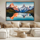 Landscape Mountain and Lake View Wall Art Canvas Print