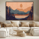 Modern Boho Sunset Canvas Print, Mountain Landscape Triptych