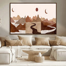 Boho Wall Art Canvas Print Set Mid-Century Prints Bohemian