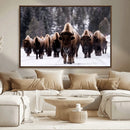 Bison Wall Art Canvas Print- Bison Herd Canvas Wall Art –