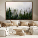 Misty Pine Forest Wall Art Canvas Print | 3 Panel Green by MyGreatCanvas | Canvas Wall Art Prints | Photo Prints & Wall Decor
