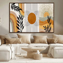 Modern Boho Sun and Leaf Abstract Art – 3-Panel Giclée