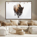 Bison Winter Wall Art Canvas Print For Farmhouse Decor