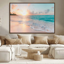 Beach Wall Art - Stunning Ocean Sunset Canvas Print with