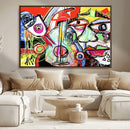 Picasso Style Art Abstract Canvas Wall Art Print , Colorful