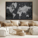 World Map Canvas Print – Detailed Map of the World Wall Art