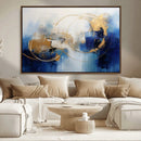 Navy Blue Abstract Wall Art Canvas Print