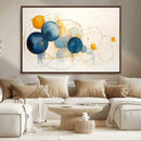 Geometric Blue Orange Abstract Wall Art Canvas, Geometric