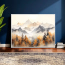 Abstract Mountain Wall Art | Misty Mountain Forest and