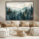Serenity Forest Wall Art Canvas | Foggy Mountain Landscape