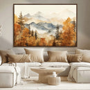 Golden Autumn Forest Wall Art Canvas | Mountain Landscape