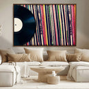 Vinyl Record and Album Collection Canvas Wall Art - Retro