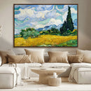 Wheatfield With Cypresses By Van Gogh Painting Wall Art
