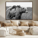 Bear and Cub Wall Art Canvas | 399 Bear Cub