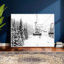 Winter Forest Wall Art Canvas Print – Framed Snowy Mountain