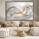 Abstract art Grey and Gold Lines Wall Art