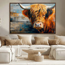 Highland Cow Abstract Canvas Wall Art – Bold Farmhouse