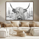 Rustic Charm | Cow Longhorn Black White Bighorn Wall Art