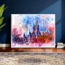Disney Wall Art: Dreamy Watercolor Cinderella Castle Canvas by MyGreatCanvas | Canvas Wall Art Prints | Photo Prints & Wall Decor