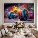 Abstract Graffiti Barbell Canvas Wall Art – Urban Fitness