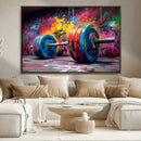 Abstract Graffiti Barbell Canvas Wall Art – Urban Fitness