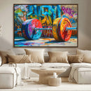 Fitness Gym Barbell Graffiti Wall Art Canvas Print