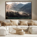 Foggy Mountain Canvas Print Forest Wall Art
