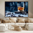Whiskey Ice Wall Art Canvas Print