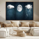 3 Piece Indigo Cloud Wall Art, Thunderstorm Moon Cloud by MyGreatCanvas | Canvas Wall Art Prints | Photo Prints & Wall Decor