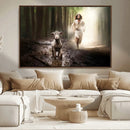Jesus Canvas Wall Art - Jesus Running After Lost Lamb, by MyGreatCanvas | Canvas Wall Art Prints | Photo Prints & Wall Decor