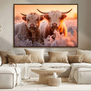 Highland Cows at Sunrise Wall Art Canvas Set – Serene and by MyGreatCanvas | Canvas Wall Art Prints | Photo Prints & Wall Decor