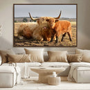 Highland Cow Canvas Wall Art Animal Print for Farm House