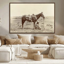 Cowboy Wall Art - Western Horse Canvas Print - Vintage