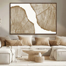 Rustic Brown Tree Ring Wall Art Canvas Print – Framed and