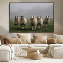 Flock of Sheep in a Mystical Fog – Pastoral Wall Art Canvas by MyGreatCanvas | Canvas Wall Art Prints | Photo Prints & Wall Decor