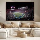 Ben Hill Griffin Stadium Night Game Triple Canvas Wall Art -