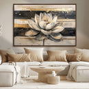 Abstract Lotus Flower Wall Art Canvas Print, Meditation Yoga