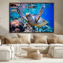 Underwater Sea Turtle Wall Art Canvas Print – Vibrant Ocean