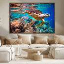 Sea Turtle Wall Art Canvas Print – Vibrant Ocean Coral Reef by MyGreatCanvas | Canvas Wall Art Prints | Photo Prints & Wall Decor