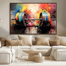 Weightlifting Barbell Art Triptych, Bold Abstract Fitness by MyGreatCanvas | Canvas Wall Art Prints | Photo Prints & Wall Decor