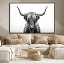 Highland Wall Art Canvas Print – Minimalist Black and White