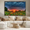 Golden Sunflower Field at Sunset – Breathtaking Sky and by MyGreatCanvas | Canvas Wall Art Prints | Photo Prints & Wall Decor