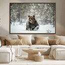 Grizzly Bear Wall Art – Framed Snowy Forest Canvas Artwork, by MyGreatCanvas | Canvas Wall Art Prints | Photo Prints & Wall Decor
