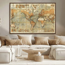 Push Pin World Map Canvas Print – Travel Tracker Wall Art