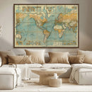Push Pin World Map Canvas Print – Travel Tracker Wall Art