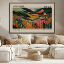 Yayoi Kusama Landscape Canvas Print, Vibrant Floral Mountain by MyGreatCanvas | Canvas Wall Art Prints | Photo Prints & Wall Decor