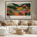 Yayoi Kusama Abstract Print, Vibrant Floral Mountain Art