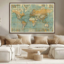 Push Pin World Map Canvas Print – Travel Tracker Wall Art
