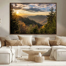 Sunrise Over the Smoky Mountains Canvas Wall Art –